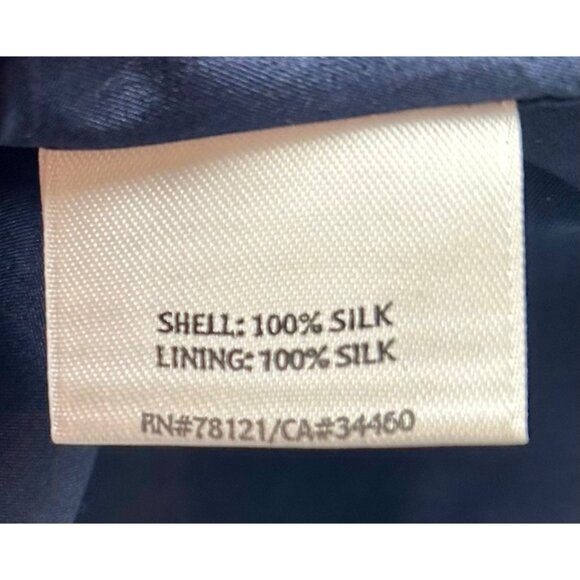 Eileen Fisher Rare Vintage 100% Silk Navy Blue Beaded Sequin Slip Dress XS - Picture 5 of 7